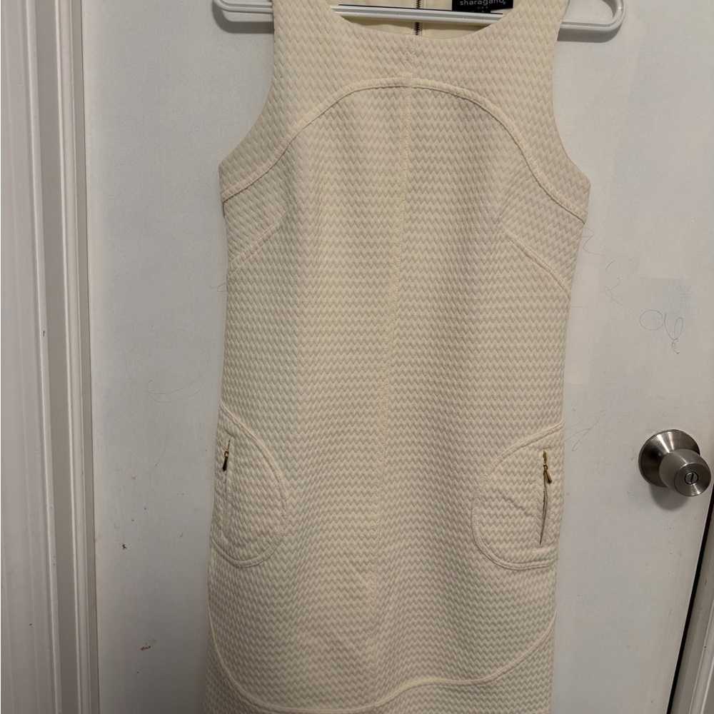 Sharagano Textured Cream Midi Dress